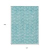 Teal Blue And Ivory Geometric Washable Indoor Outdoor Area Rug - 3 of 4