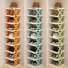 Boersma 9-Tier Tall Narrow Shoe Rack – Vertical Stackable Plastic Shoe Organizer for Entryway, Closet, Bedroom, or Corner, Space-Saving，Orange - 2 of 4