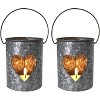 Amber Fight Gear Heart Metal Votive Handmade Candle Holders-Decorations for Home, Table, Party Set of Two 4”X4”,Metal - 2 of 4