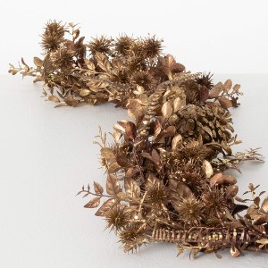 45"L Sullivans Burnished Gold Foliage Garland, Gold Christmas Garland - 1 of 3