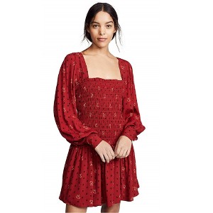 Free People Womens Two Faces Floral Mini Dress, Red, Medium - 1 of 1