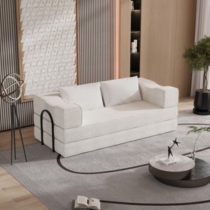 80" Chenille Convertible Sofa Bed,Folding King Size 3-Seater Floor Couch for Apartment,Guest Room,Small Spaces-Baofuwish - 1 of 4