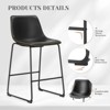 Wooakway Mid-century Accent Chair Armless Industrial Faux Leather Barstools with Metal Legs Dining Chair for Home Office Kitchen Island - 2 of 4