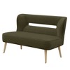 Beautyolove 46.5 in. W Green Velvet Upholstered Open Back 2-Seater Loveseat Sofa with Solid Wood Legs - 3 of 4