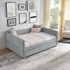 NicBex Boucle Twin/Full Size Daybed with Trundle,Sofa Bed Frame for Bedroom,Living Room,Apartment,Gray - 2 of 4