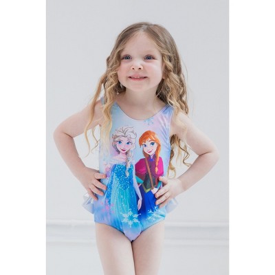 Disney Frozen Princess Anna Elsa Little Girls One Piece Bathing Suit Tie Dye Multicolor 6 — фото 2