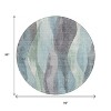 Teal Blue And Fern Green Abstract Washable Indoor Outdoor Area Rug - 3 of 4
