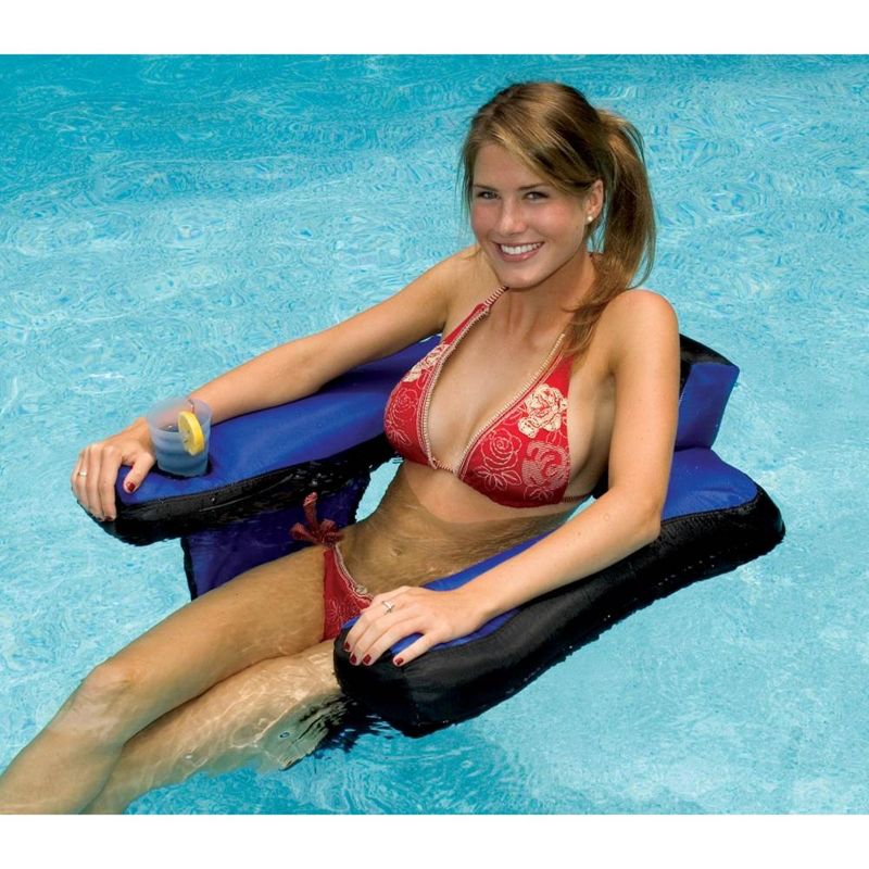Swimline 90465 Inflatable Nylon Fabric Covered Swimming Pool U-Seat Chair Float, 3 of 7