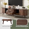 Mid-Century Modern TV Stand for 80" TV, Entertainment Center with 2 Drawers & Sliding Doors, Media Console Table for Living Room, Bedroom - 3 of 4