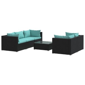vidaXL Garden Lounge Set Black - 1 of 4