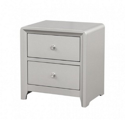 Royal Hampton Nightstand, 2 Drawers, Crystal Knobs,25 Inch