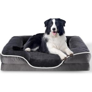 Gsluuk 35'' Orthopedic Dog Bed for Large Dog, Memory Foam Dog Bed, Egg-Crate Foam Dog Couch Bed with Washable Removable Cover, Grey - 1 of 1