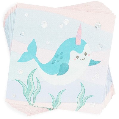 Narwhal Not a Unicorn Decorations Girls Tableware Plates Cups Napkins Banner