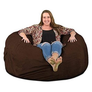 Ultimate Sack 5ft Bean Bag Chair, Oversized Comfortable Indoor Floor Lounger, Giant Foam-Filled Furniture for Relaxing, Brown Suede - 1 of 4