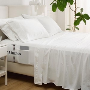 Deep Pocket Queen Sheets - Prewashed Ultra-Soft Queen Sheet Set, Fits Mattresses Up to 18 Inches Thick, Breathable & Secure Fit, Hotel Luxury Bedding - 1 of 4