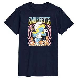 Men's - Smurfs - Smurfette Flowers and Mushrooms Short Sleeve Graphic T-Shirt - 1 of 4