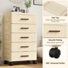 Plastic Drawer Storage,18.9" Wide Plastic Chest Of Drawers,Fluted Design Plastic Storage Organizer Cart With Wheels,For Bedroom Living Room - 4 of 4