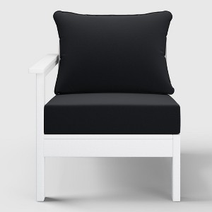 WestinTrends  Avalon Outdoor Patio HDPE Left Arm Facing Sectional Corner Club Chair with Patio Cushions - 1 of 4