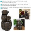 Sunnydaze 29"H Electric Polyresin Stacked Whiskey Barrel Outdoor Water Fountain with LED Lights - 2 of 4