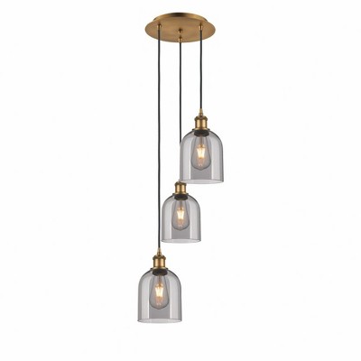 Bella - 3 Light Cord Hung Multi Pendant In Industrial Style-29.25 Inches Tall and 12 Inches Wide