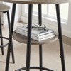 ORRD Round Bar Stool Set with Shelf & Backrest | 350LBS Capacity Upholstered Stools | Grey Minimalist Style for Home Bar - 3 of 4