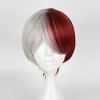 Unique Bargains Women's Wigs 14" Grey Red with Wig Cap - 2 of 4