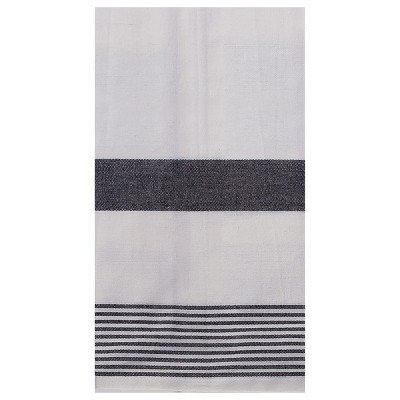 Buy Busatti Kitchen Towel Thick Striped Design, Black & White at