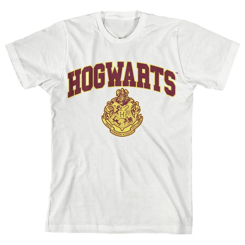 Harry Potter Hogwarts Castle School Crest White T-shirt Toddler Boy to Youth Boy, 1 of 3