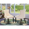 HomeStock Parson Dining Room Chairs -Light Beige Linen Fabric Padded Chairs, Set of 2, Black - 2 of 4