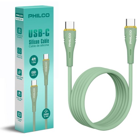 PHILCO USB C to C Cable, 4Ft Length, 20W Fast Charging, High-Speed Data Transfer, Durable and Tangle-Free - image 1 of 4