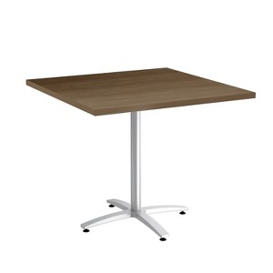 HITOUCH BUSINESS SERVICES 36" Square Pinnacle Laminate Seated Height Silver Base Table 54832 - 1 of 1
