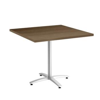 HITOUCH BUSINESS SERVICES 36" Square Pinnacle Laminate Seated Height Silver Base Table 54832