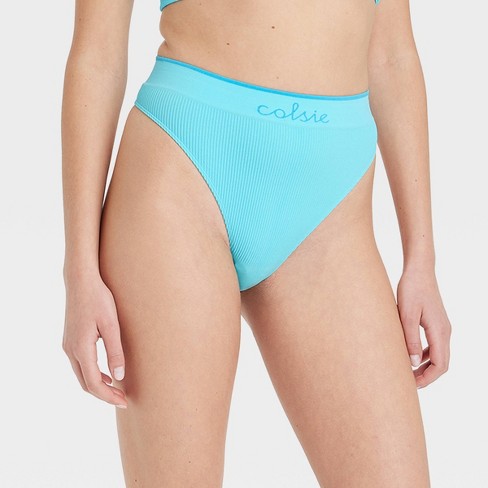 Women's Seamless Thong - Colsie™ Aqua Blue XS
