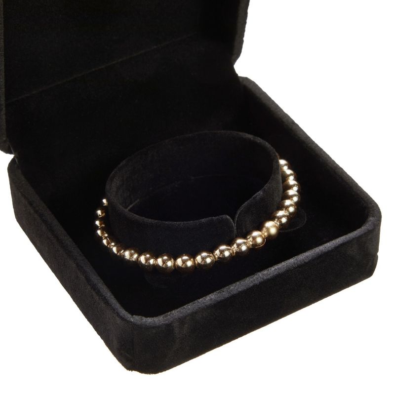 Juvale Square Velvet Jewelry Gift Box for Wedding, Birthday and Anniversary, Bracelets Storage Organizer Case, Black, 3.5x3.5x1.9 In, 4 of 9