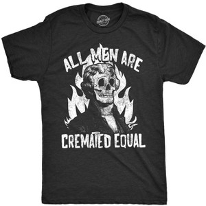 Mens All Men Are Cremated Equal T Shirt Funny Halloween Party Tee For Guys - Crazy Dog Men's T Shirt - 1 of 4