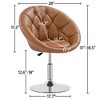 Yaheetech Height Adjustable Swivel Upholstered Round Accent Chair Barrel Chair - 3 of 4