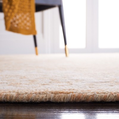 Ivory and Yellow Hand-Tufted Wool Floral Area Rug, 5' x 8'