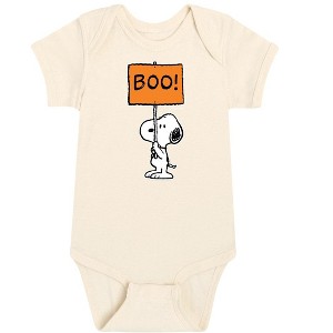 Boys' - Peanuts - Snoopy Boo Sign Baby One Piece - 1 of 4