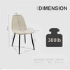 Grungis Linen Kitchen Chairs Set of 4,Spoon Shape Upholstered Armless Dining Chairs with Curved Back and Black Metal Legs for Dining Room,Kitchen - 3 of 4