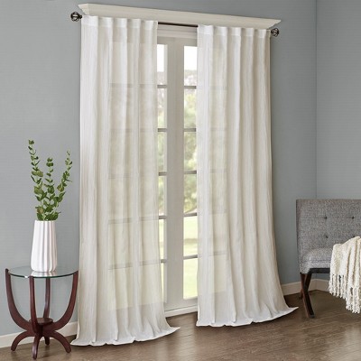 MAYEERTY 2 Pcs Window Panels Solid Crushed Curtain Panel Pair