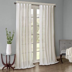 MAYEERTY 2 Pcs Window Panels Solid Crushed Curtain Panel Pair - 1 of 4