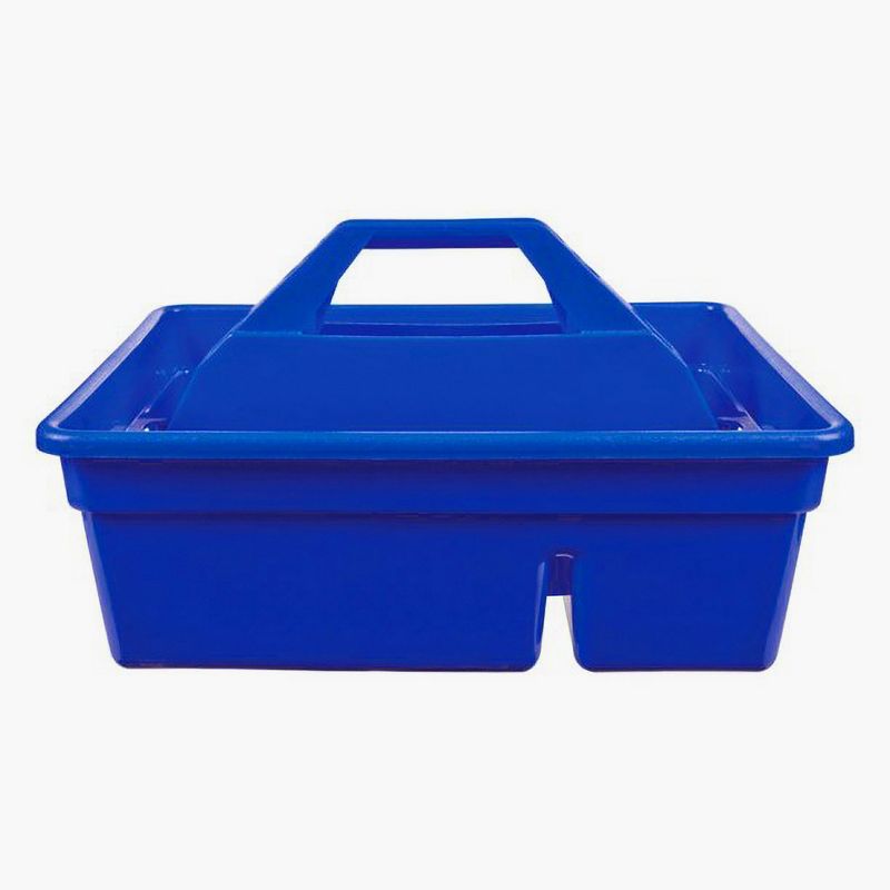 Little Giant Stable Supplies Plastic Organization DuraTote Box with Handle and Various Compartments for Cleaning Accessories, Blue, 2 of 5