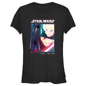 Juniors Womens Star Wars: Visions The Twins Comic Panels T-Shirt - 1 of 4