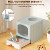 LunaLulinlk blue Extra-large foldable cat litter box with litter scoop, - 2 of 4