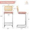 Bencmate Dining Chairs, Counter Height Bar Stools Set of 2, Upholstered Velvet Barstools, 30 inch, Pink, 17.7"*18.9"*42.5" - 2 of 4