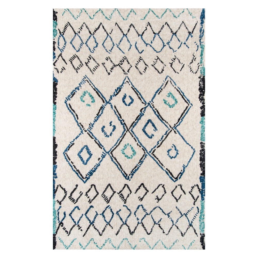 5'x7'6in Shapes Tufted Area Rug Ivory - Momeni