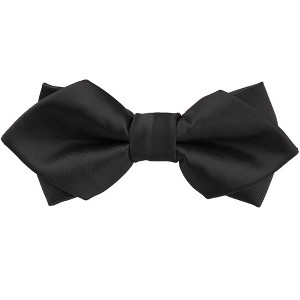 Elerevyo Men's Pre-tied Pointed Satin Solid Formal Wedding Bow Ties - 1 of 4