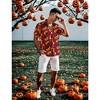 Mens Halloween Christmas Shirts Funky Santa Button Down Shirt Printed Short Sleeve Bowling - 3 of 4