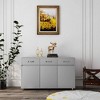 MAYEERTY Gray Three-Door Side Table Cabinet, Multipurpose Storage End Table with Sturdy Structure for Home - 2 of 4