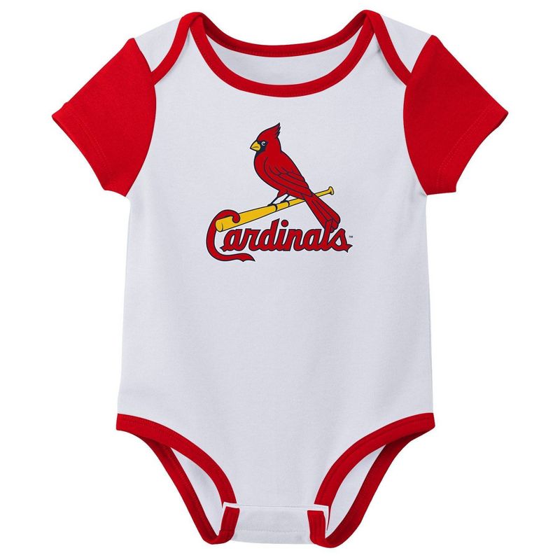 MLB St. Louis Cardinals Infant Boys&#39; 3pk Bodysuit, 2 of 5